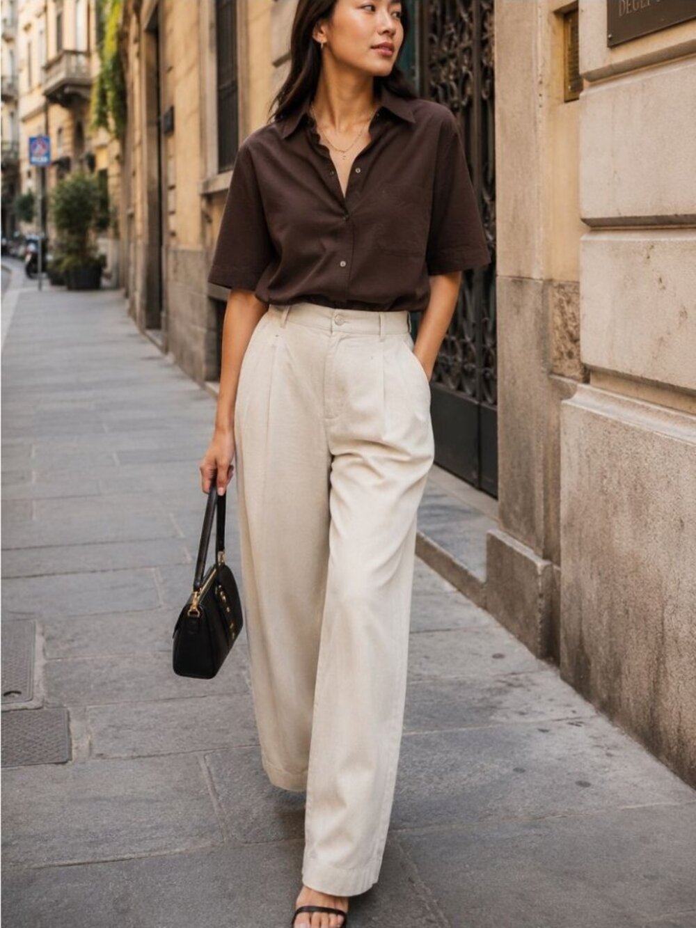 Banana Republic Linen Blend Wide Leg Pants Cream Size 2 Quiet Luxury Miinimalist - Picture 1 of 12